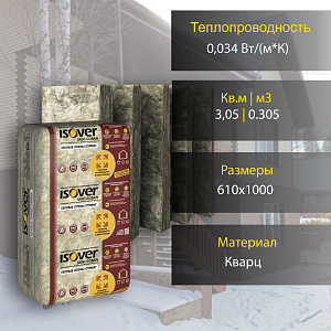 Купить Теплоизоляция Isover Теплые Стены Стронг 100 х 610 х 1000 мм в Иркутске