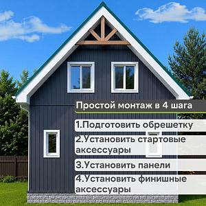 Docke ПРЕМИУМ Вертикальный сайдинг S7 3000х180мм 0,54м2  — Графит
