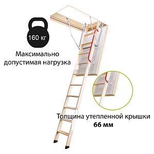 Купить Чердачная лестница Fakro LTK термоизоляционная складная 60х120х280см в Чите