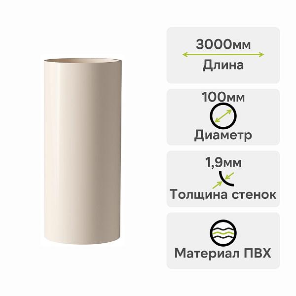 Docke ЛЮКС Труба водосточная 3000мм Латте