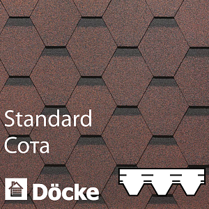 Купить Гибкая черепица Docke PIE STANDARD коллекция Сота 3м2/уп Красный в Иркутске