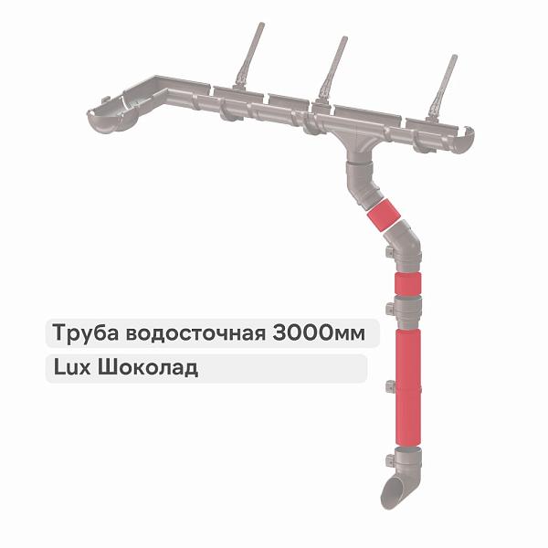 Docke ЛЮКС Труба водосточная 3000мм Шоколад