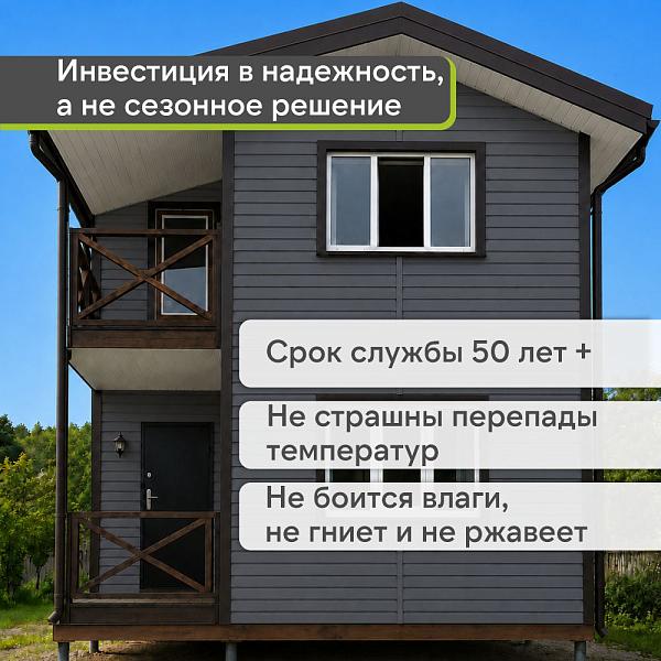 Docke ПРЕМИУМ Сайдинг D4.5D 3600х232мм 0.84м2 Графит