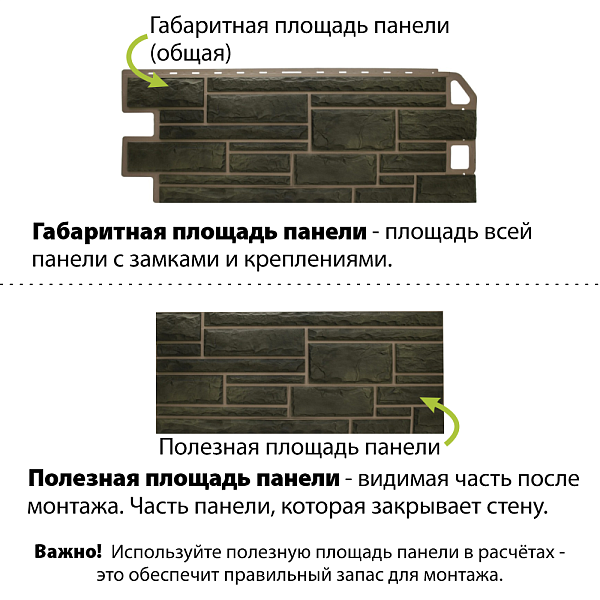 Фасадная панель (камень) Альта-Профиль 1140x480x23мм 0.46м2 Малахит