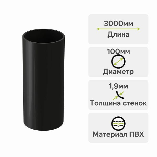Docke ЛЮКС Труба водосточная 3000мм Карбон