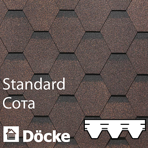 Купить Гибкая черепица Docke PIE STANDARD коллекция Сота 3м2/уп Коричневый в Иркутске