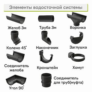 Docke ЛЮКС Колено 45°  — Графит