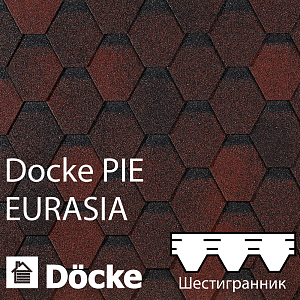 Купить Гибкая черепица Docke PIE EURASIA Шестигранник 3м2/уп Красный в Чите