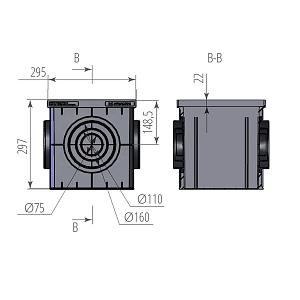 Купить Дождеприемник 300x300 пластиковый в сборе Aquastok 300x300x297 4330V в Иркутске