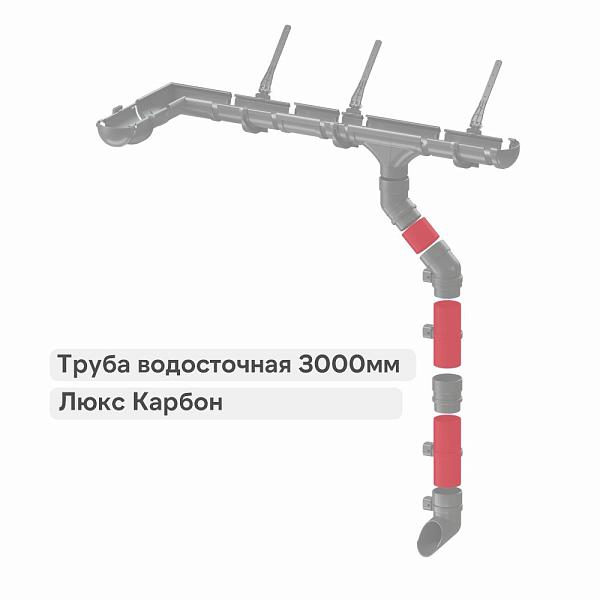Docke ЛЮКС Труба водосточная 3000мм Карбон