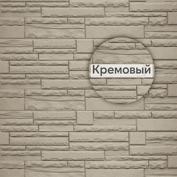 Фасадная панель (камень скалистый) ЭКО Альта-Профиль 1160х450х23мм 0.47м2 Кремовый