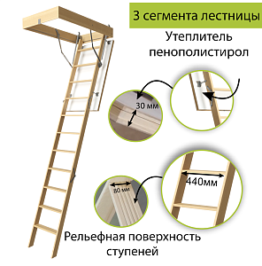 Чердачная лестница Docke PREMIUM 70х120х300 см