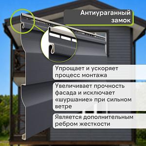 Docke ПРЕМИУМ Сайдинг D4.5D 3600х232мм 0.84м2  — Графит