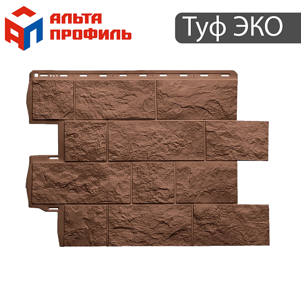 Фасадная панель Туф ЭКО Альта-Профиль 800х590х26мм Терракотовый