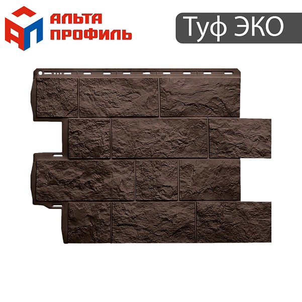 Фасадная панель Туф ЭКО Альта-Профиль 800х590х26мм Коричневый